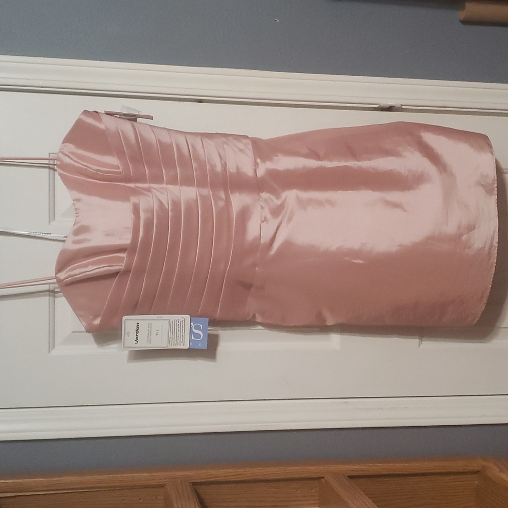 Jordan Rose Pink Formal Wedding Dress with Short Train